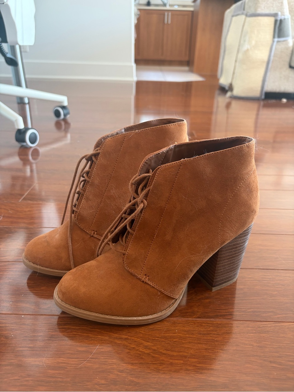 Call It Spring Brown Suede Lace-Up Ankle Boots
